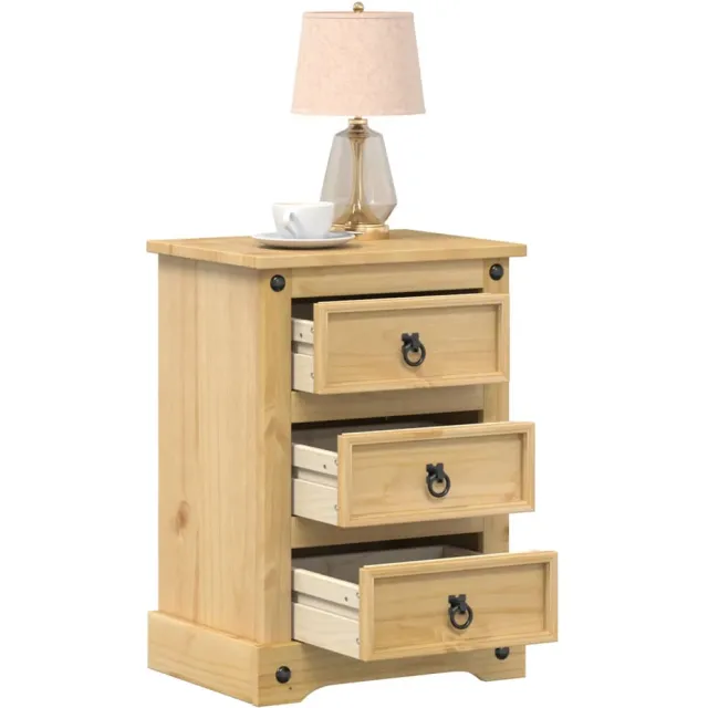 vidaXL Nachtkastje Corona 45x35x64 cm massief grenenhout Bruin