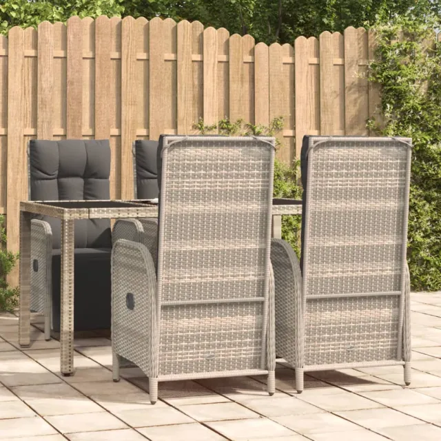 vidaXL 5-delige Tuinset met kussens poly rattan grijs, foto 2