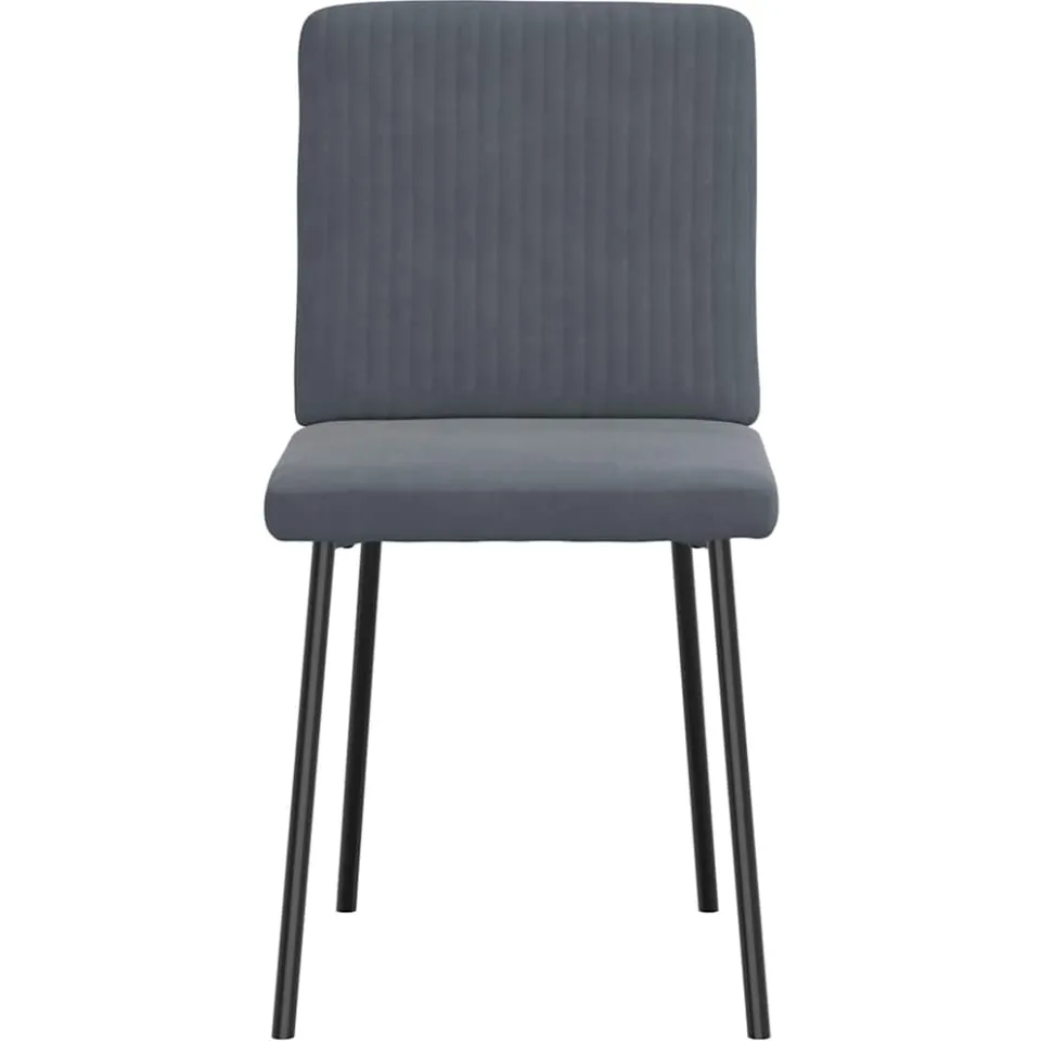 vidaXL Eetkamerstoelen 6 st fluweel donkergrijs grijs, foto 4
