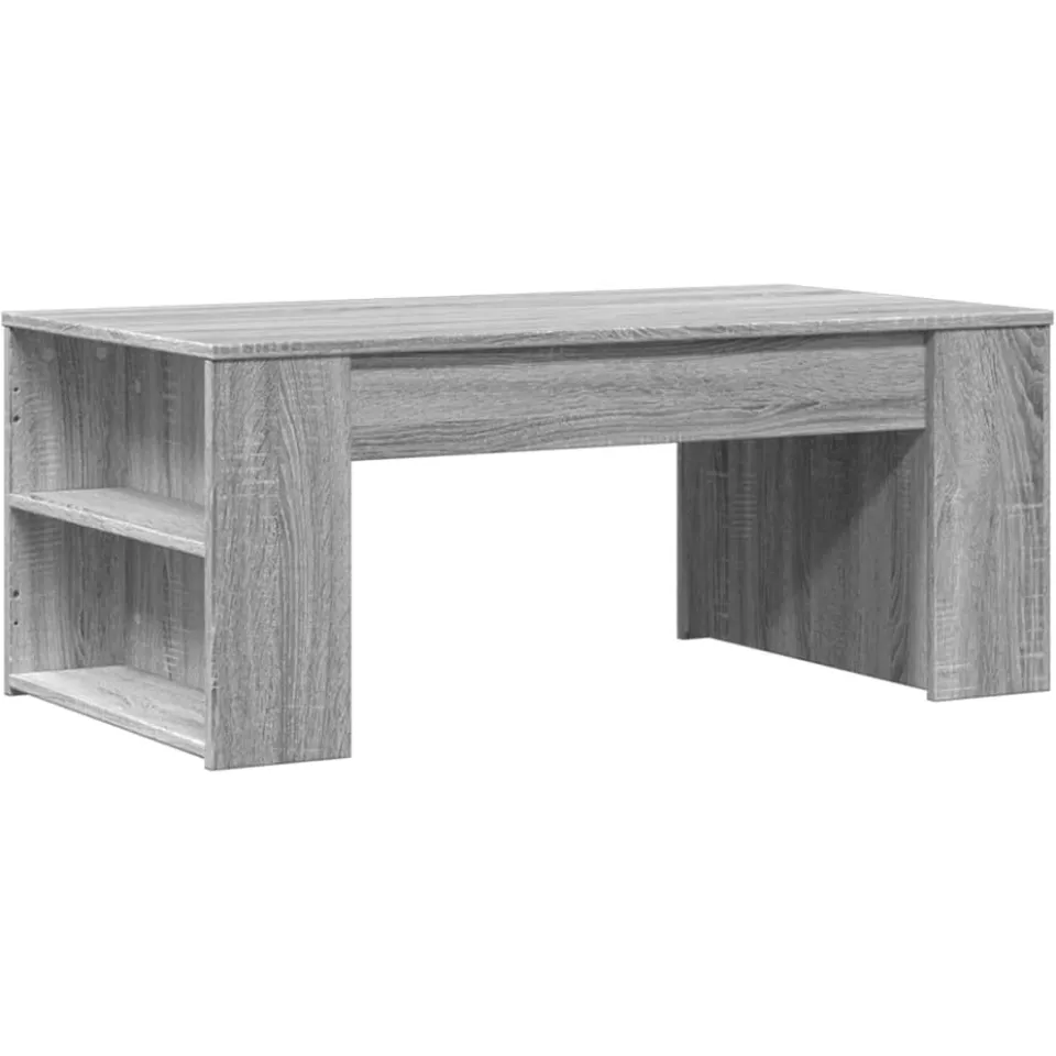 vidaXL Salontafel 102x55x42 cm bewerkt hout grijs sonoma eikenkleurig, foto 3