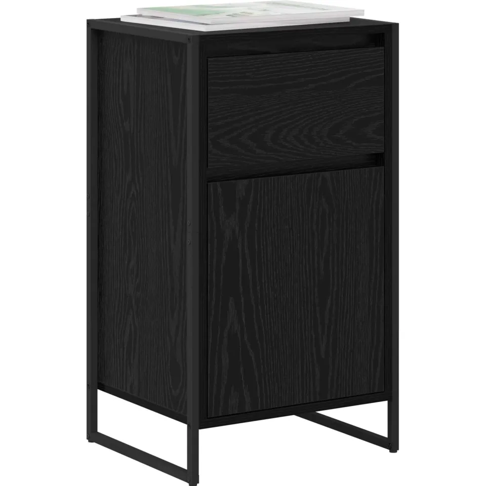 vidaXL Dressoir Zwart Eiken 43 x 36 x 75,5 cm Bewerkt hout