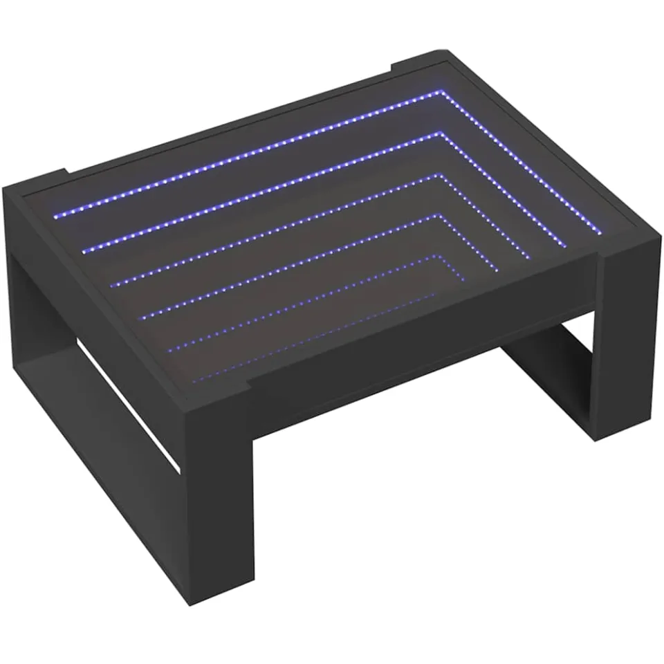 vidaXL Salontafel met Infinity LED 70x53x30 cm zwart
