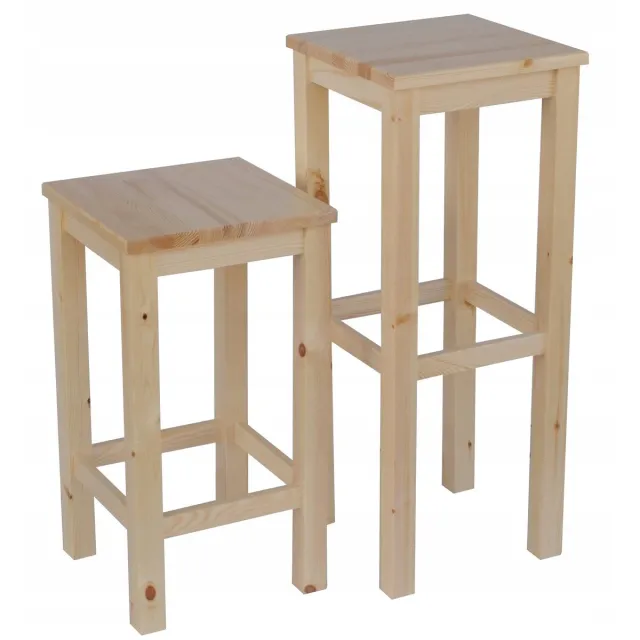 Metdrew Houten Bar Kruk 80cm - Scandinavisch Design, Massief Grenen