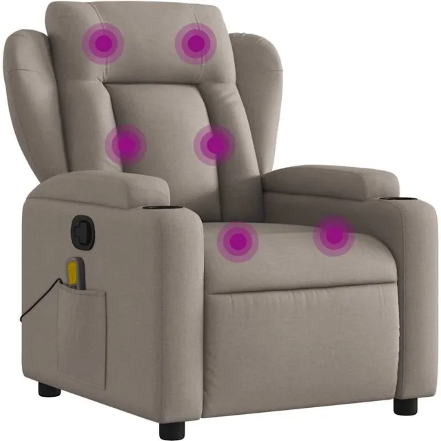 vidaXL Massagestoel - Taupe - Stof