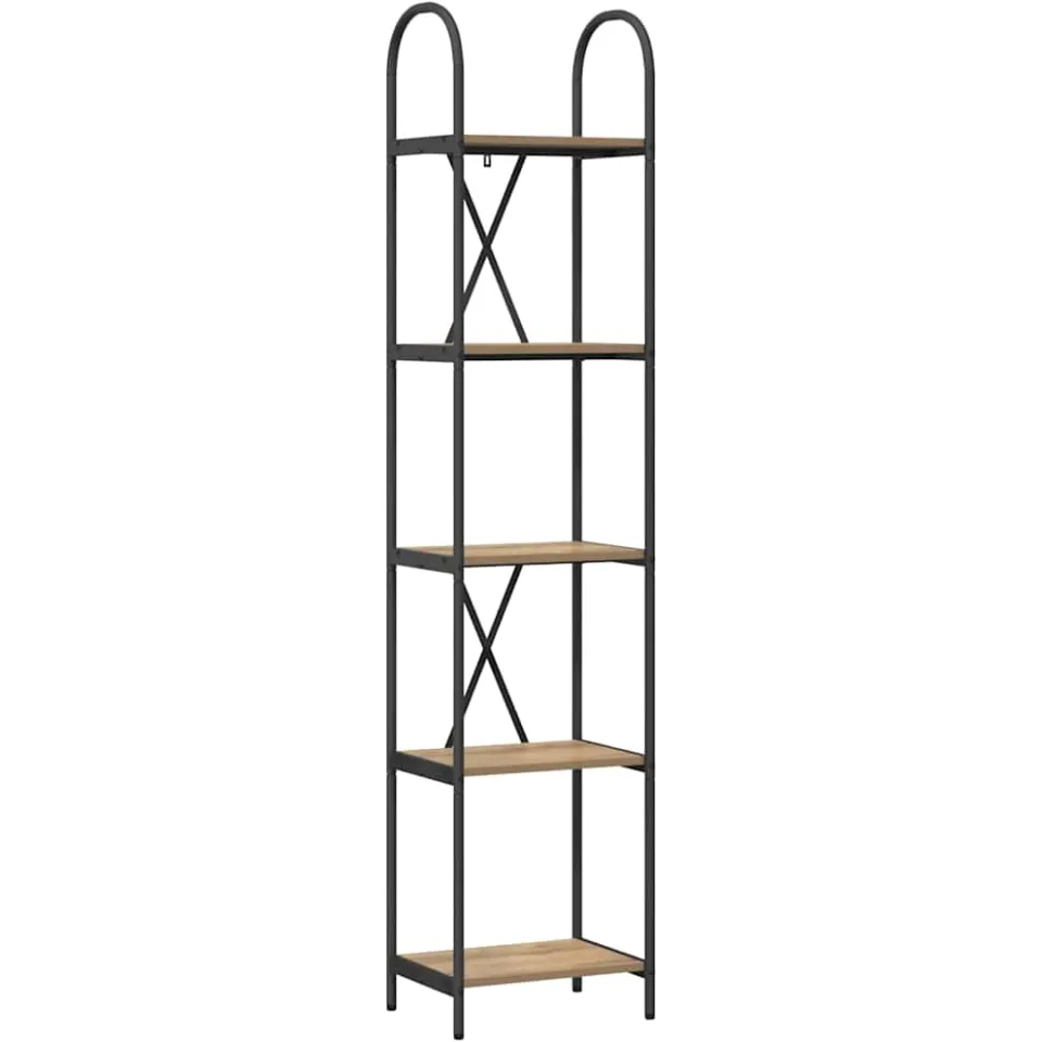 vidaXL Boekenkast 5-laags 40 x 30 x 183 cm Bewerkt hout Artisan Eiken, foto 3