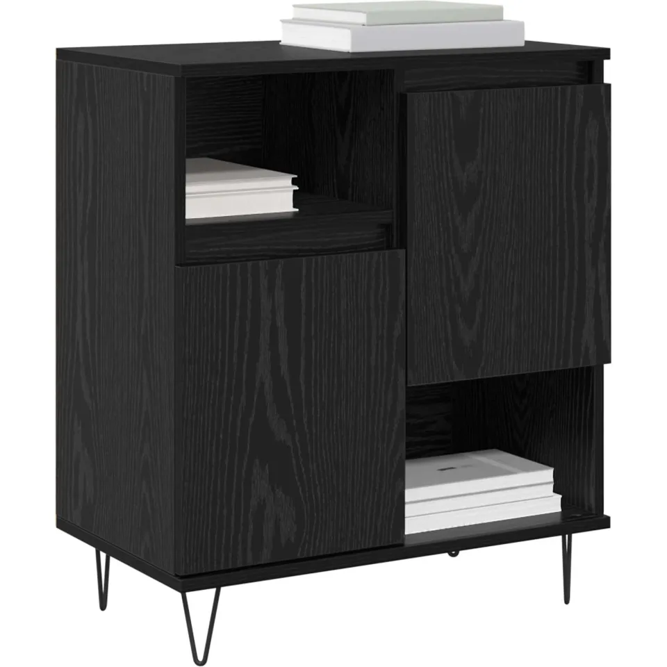 vidaXL Dressoir 2 st Zwart Eiken 60 x 35 x 70 cm