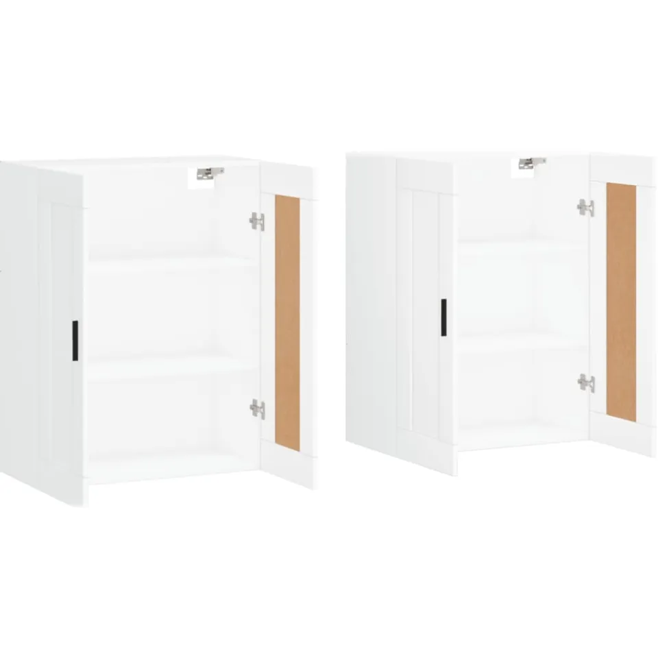 vidaXL Hangkasten 2 st bewerkt hout wit