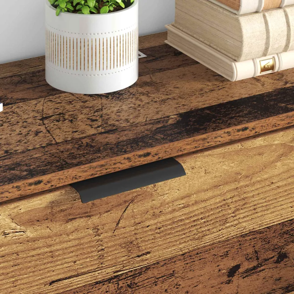 vidaXL Dressoir 3 st Oud Hout 120 x 30 x 70 cm Bewerkt hout bruin, foto 4