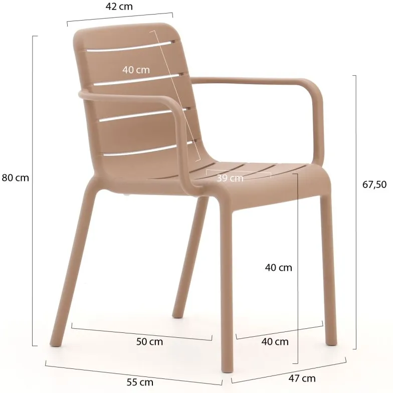 Forza Furniture Forza Narni dining tuinstoel stapelbaar taupe, foto 2