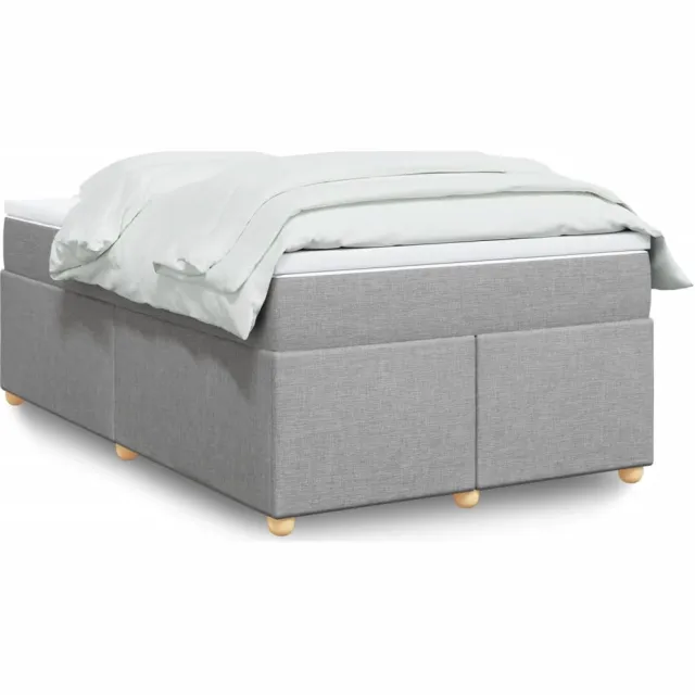 vidaXL Boxspring met matras stof lichtgrijs 120x200 cm grijs