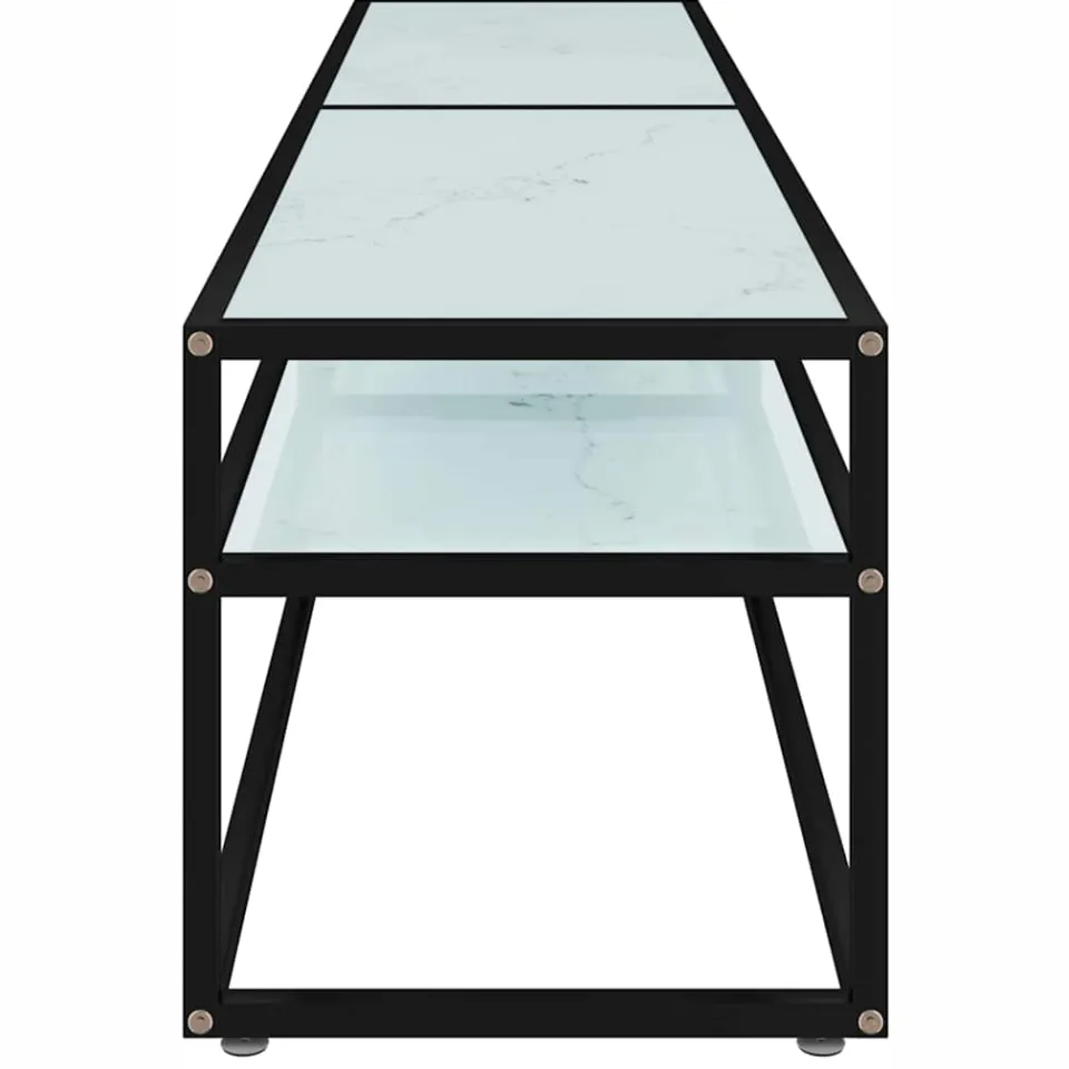 vidaXL Tv-meubel 180x40x40,5 cm gehard glas witmarmerkleurig, foto 4