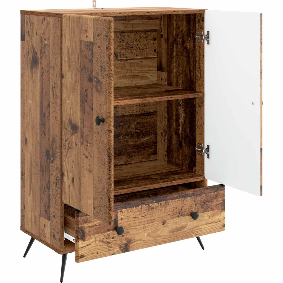 vidaXL Dressoir Oud hout 66 x 34,5 x 95 cm Bewerkt hout bruin, foto 4