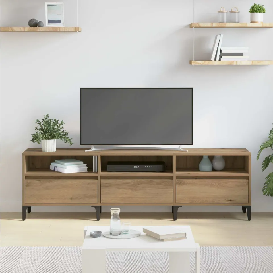 vidaXL TV-kast 150 x 30 x 45 cm Artisan Eiken Gemonteerd hout en ijzer, foto 4