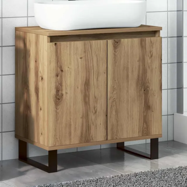 vidaXL Badkamerkast 58x33x60 cm bewerkt hout artisanaal eikenkleurig, foto 2