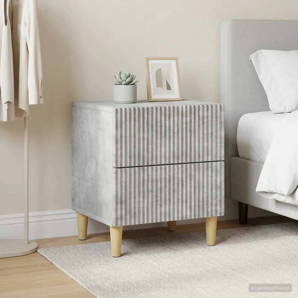 vidaXL Nachtkastje 2 st Betongrijs 43 x 34,5 x 48 cm Bewerkt hout grijs, foto 4