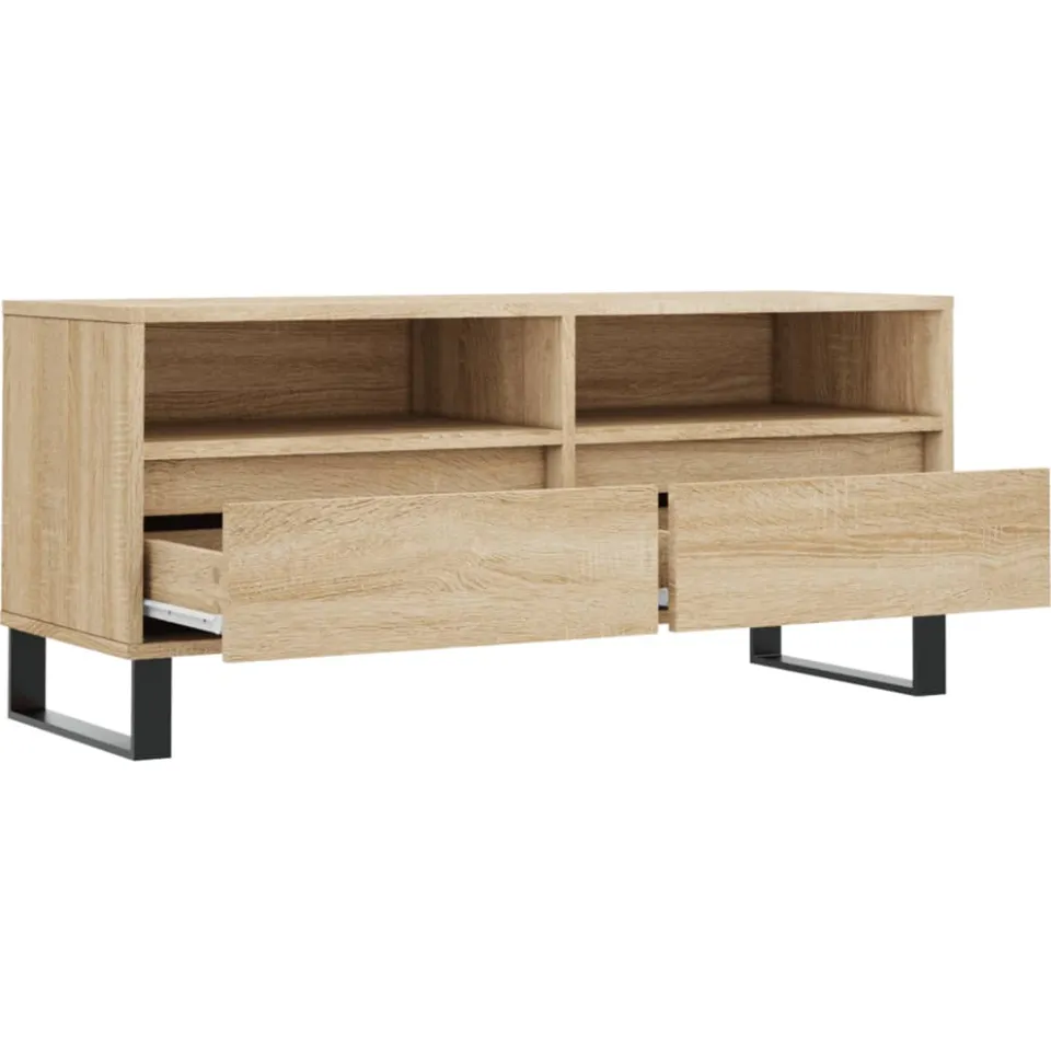 vidaXL Tv-meubel 100x34,5x44,5 cm bewerkt hout sonoma eikenkleurig, foto 4