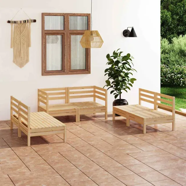 vidaXL 6-delige Loungeset massief grenenhout bruin, foto 2