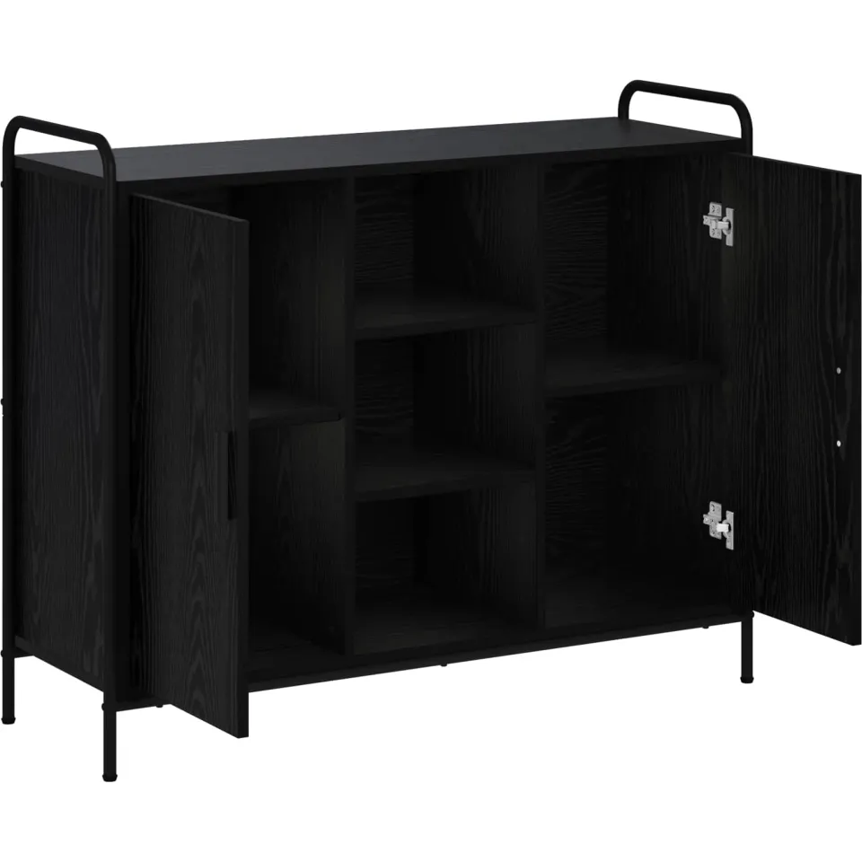vidaXL Dressoir Zwart eiken 97 x 33 x 81 cm Bewerkt hout