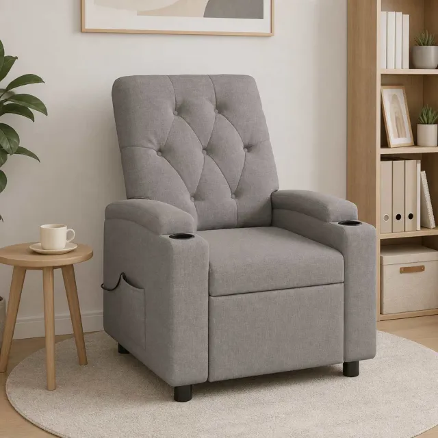 vidaXL Massage-relaxstoel Taupe 75 x 95 x 101 cm Stof