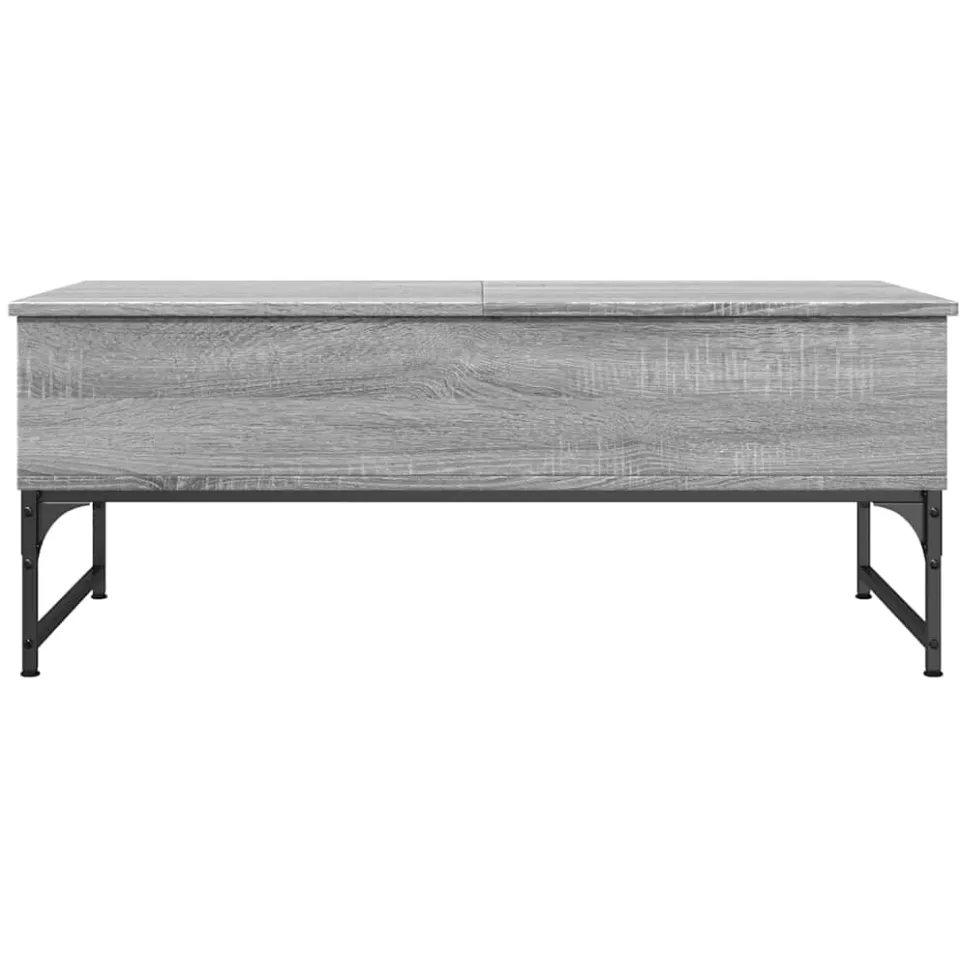 vidaXL Salontafel 100x50x40 cm bewerkt hout en metaal grijs sonoma, foto 4