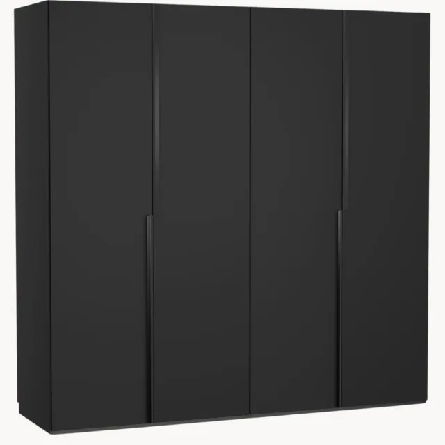 Westwing Collection Modulaire draaideurkast Leon, 200 cm breed, in verschillende formaten Zwart