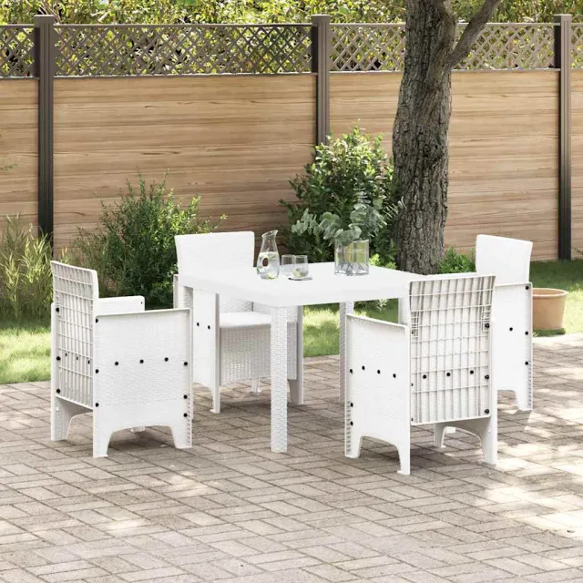 vidaXL Tuinstafel Wit 100 x 100 x 73 cm poly rattan, foto 2