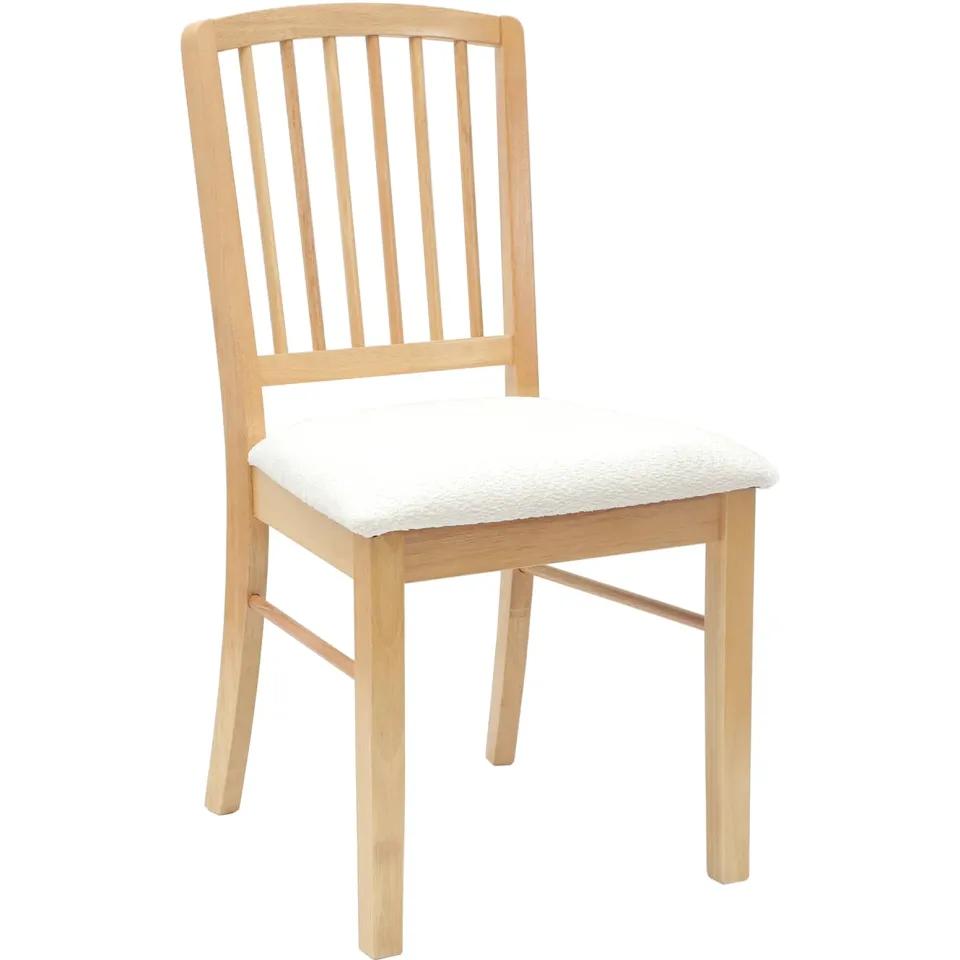 vidaXL Eettafelstoelen 2 st Massief Rubberhout Naturel, foto 4