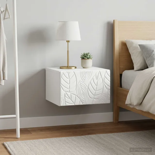 vidaXL Wandmontage Zijtafel 2 st Wit 34,5 x 33 x 20 cm Bewerkt hout, foto 2