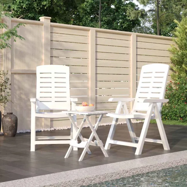 vidaXL 3-delige Tuinset polypropeen wit, foto 2