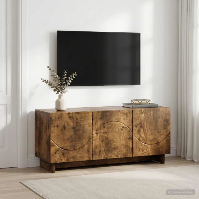 vidaXL tv-meubel 90 x 34,5 x 40 cm Gerookt eiken Bewerkt hout Bruin