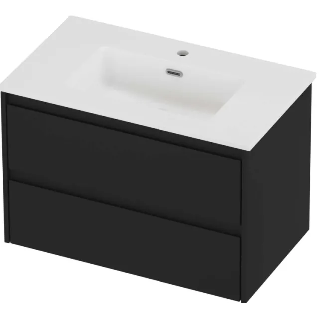 Proline Tribute Badmeubelset Porselein Elegant 1 Gat 80x46x54 cm Mat White Mat Zwart