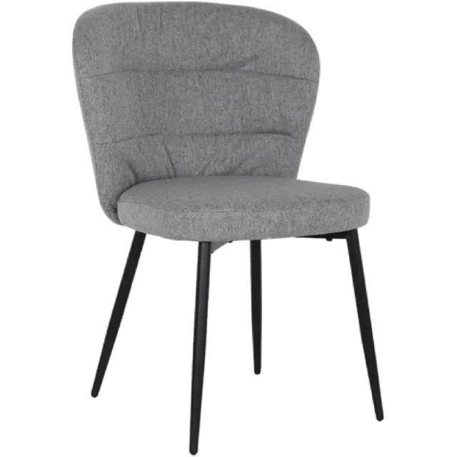 Set van 2 - Nest of Nora Gestoffeerde Eetkamerstoelen Lilly stof - Grijs, foto 2