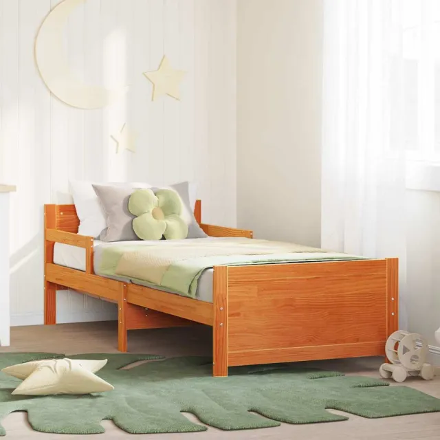 vidaXL Bedframe met hoofdeinde Wasbruin 80 x 200 cm Bewerkt hout