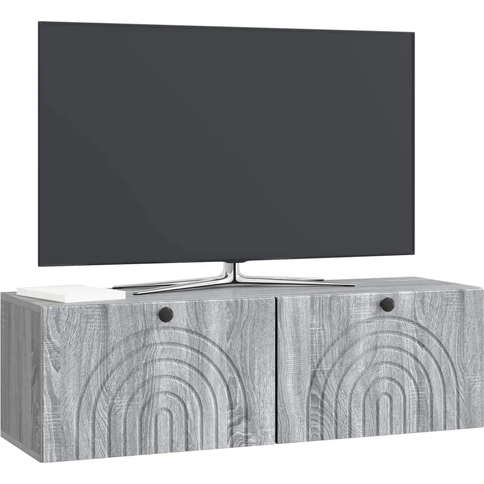 vidaXL Wandbeugel TV-kast Grijs sonoma 98 x 31 x 30 cm Bewerkt hout