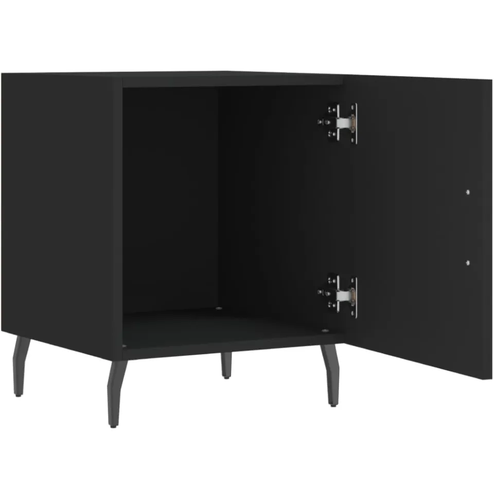 vidaXL Nachtkastjes 2 st 40x40x50 cm bewerkt hout zwart
