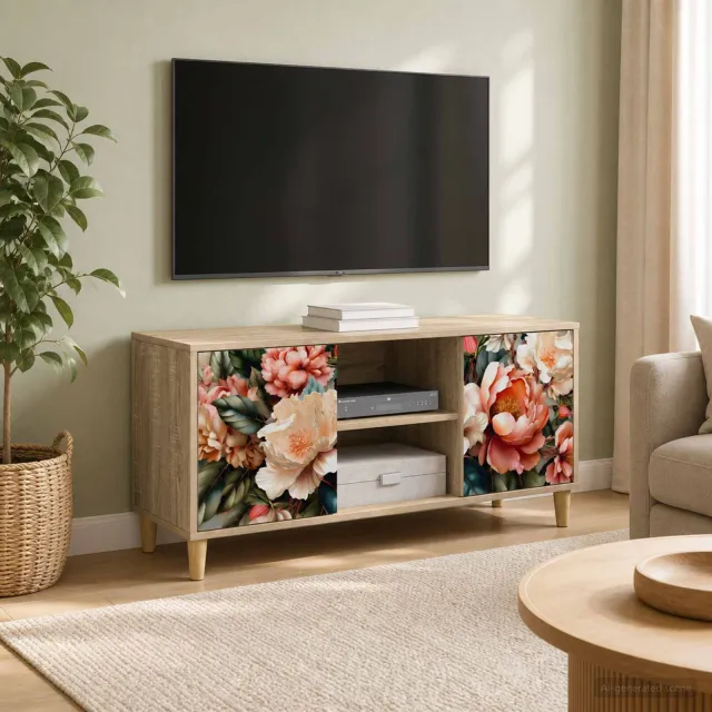 vidaXL Tv-meubel BORNE 102 x 33 x 50 cm Sonoma Bewerkt hout bruin, foto 2