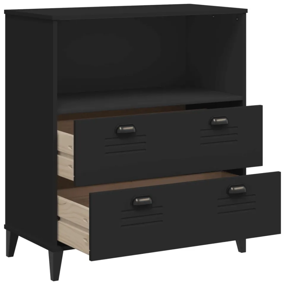 vidaXL Boekenkast VIKEN 80x40x90 cm bewerkt hout zwart, foto 4