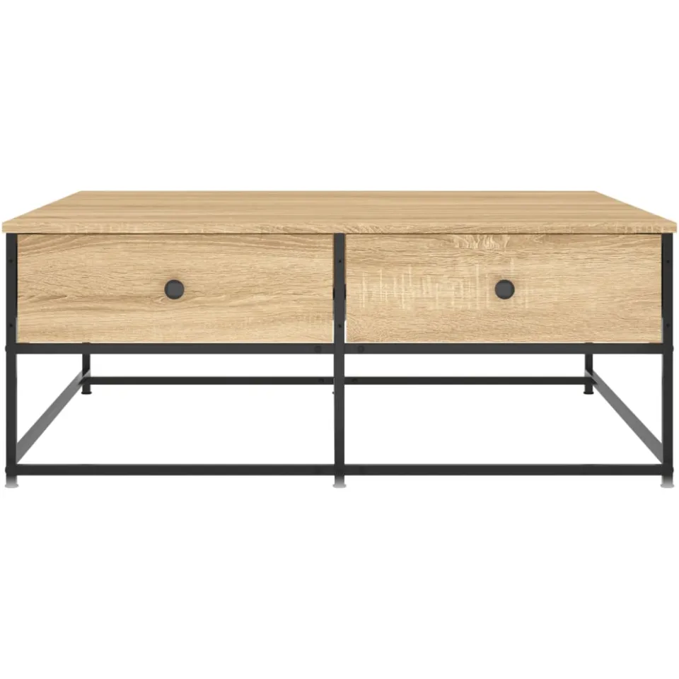 vidaXL Salontafel 100x99x40 cm bewerkt hout sonoma eikenkleurig, foto 4