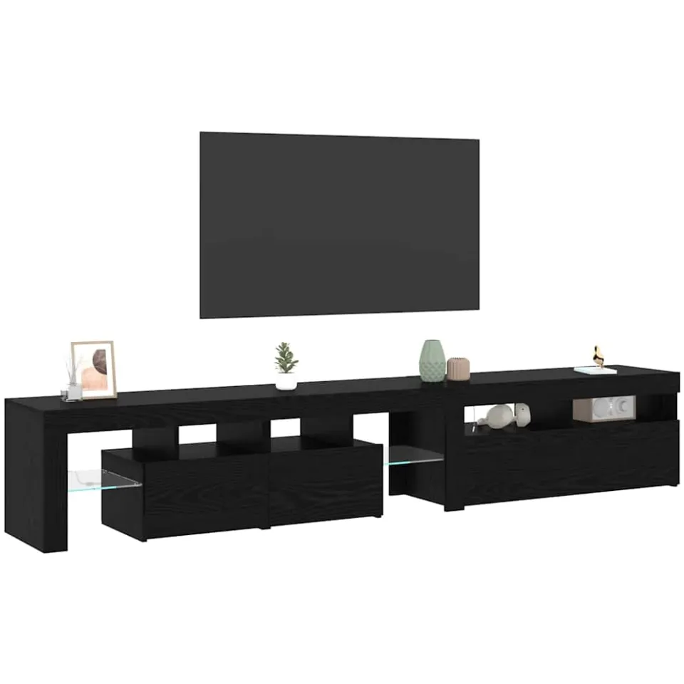 vidaXL TV-kast 2 st Zwart Eiken Bewerkt hout, foto 3