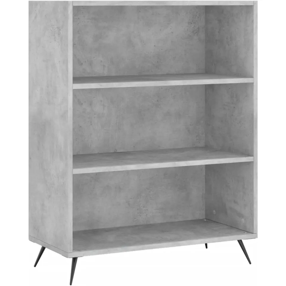 vidaXL Boekenkast 69,5x32,5x90 cm bewerkt hout betongrijs zwart, foto 3