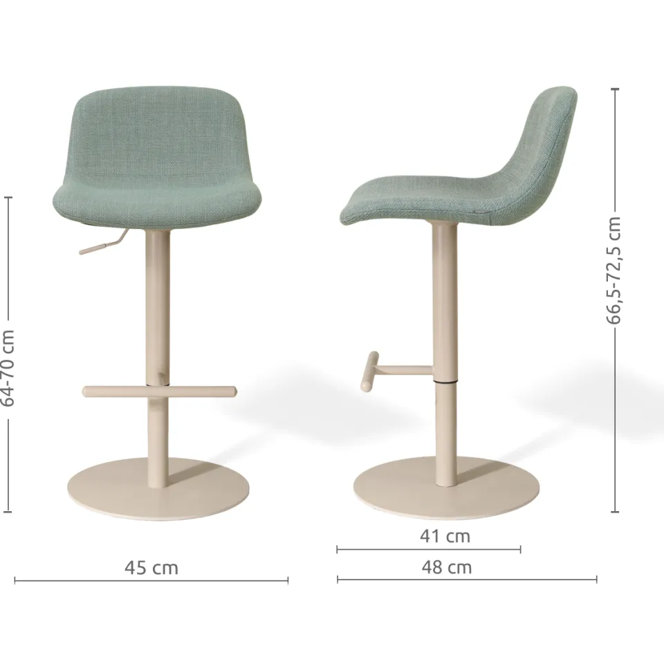 Nolon Niva-Mats draaibare tulp barkruk saliegroen - verstelbaar - beige onderstel, foto 2