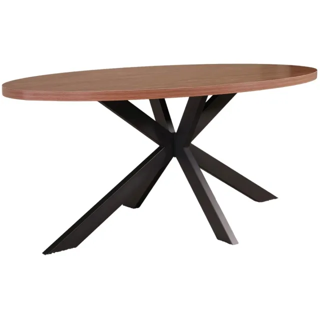 Lizzely Garden & Living Eettafel ovaal melamine 180cm Tommy bruin ovale tafel