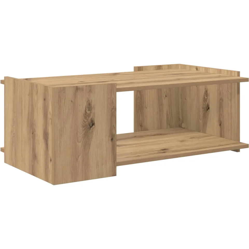 vidaXL Salontafel Artisanaal eiken 90 x 50 x 33 cm Bewerkt hout, foto 3