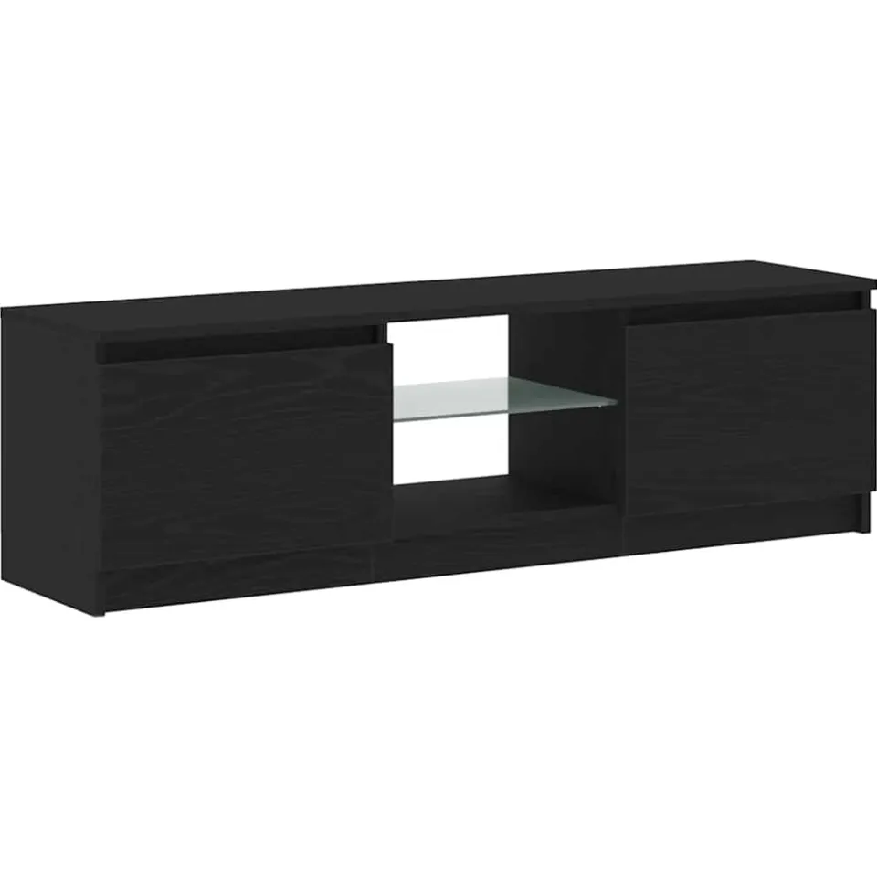 vidaXL Tv-meubel met LED 120x30x36 cm bewerkt hout zwart eiken, foto 4