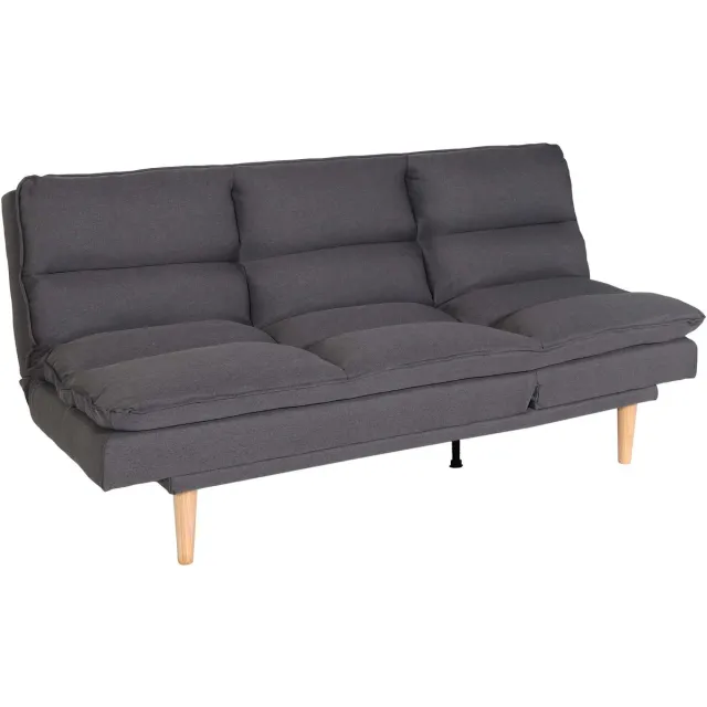 MCW Slaapbank MCW-M79, slaapbank voor gasten, slaapfunctie ligoppervlak 180x110cm ~ stof/textiel donkergrijs