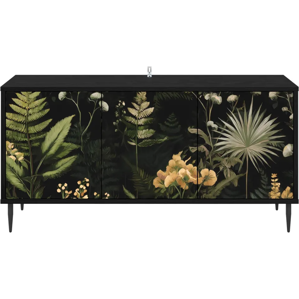 vidaXL Tv-meubel RHENEN 102 x 33 x 51 cm Zwart eiken Bewerkt hout, foto 4