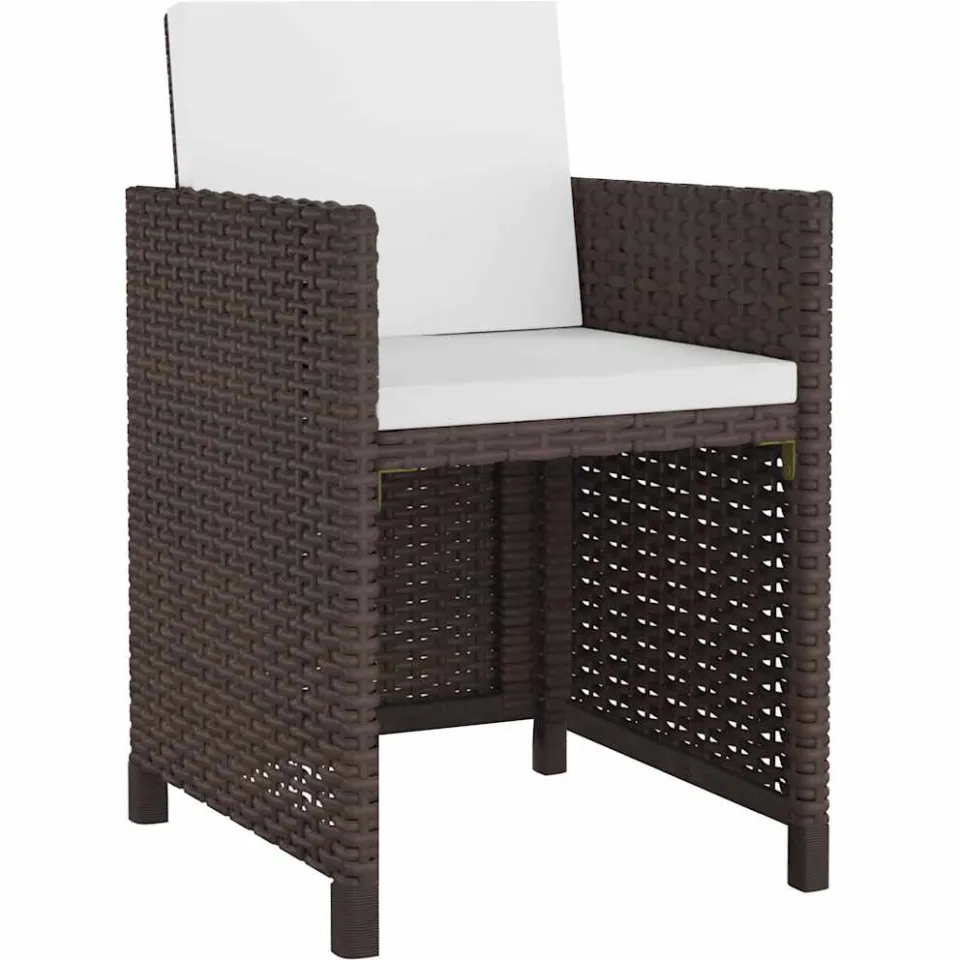 vidaXL 5-delige Tuinset met kussens poly rattan bruin, foto 3