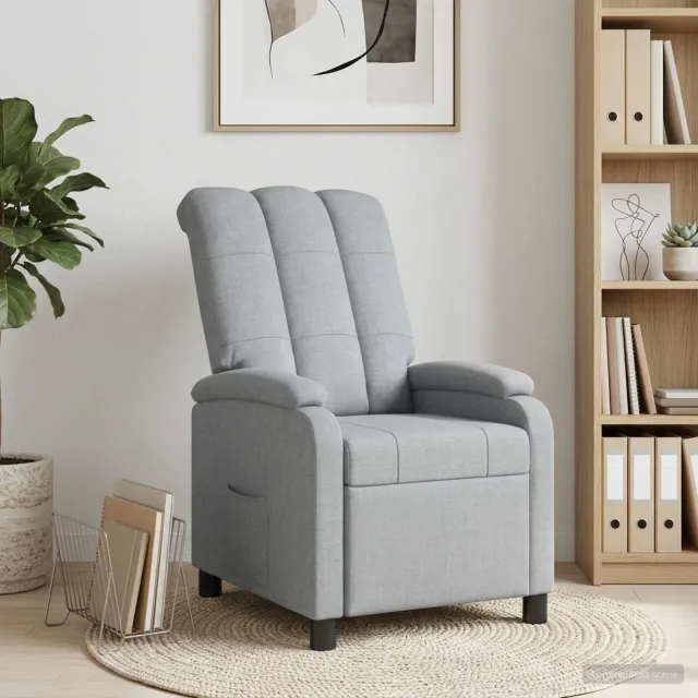 vidaXL Relaxfauteuil Lichtgrijs Stof