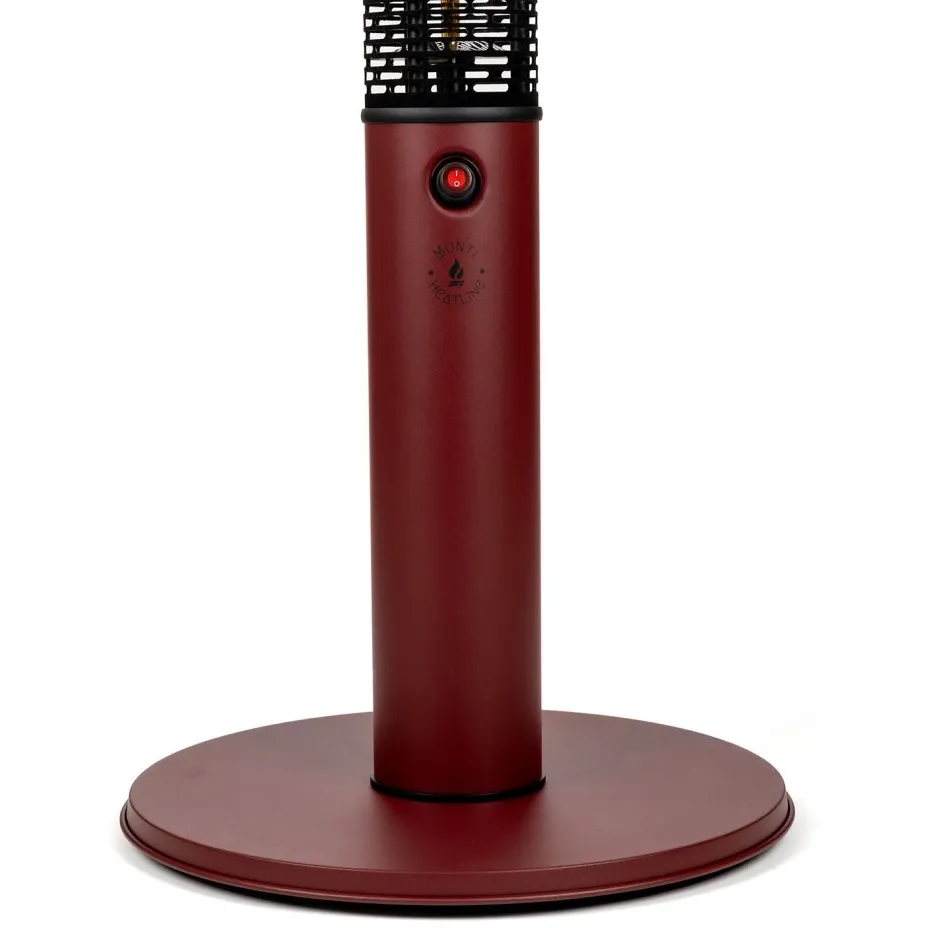 Monti HeatLine Vibe bartafel met terrasverwarmer 1500W ø60cm (h: 110cm) rood, foto 4