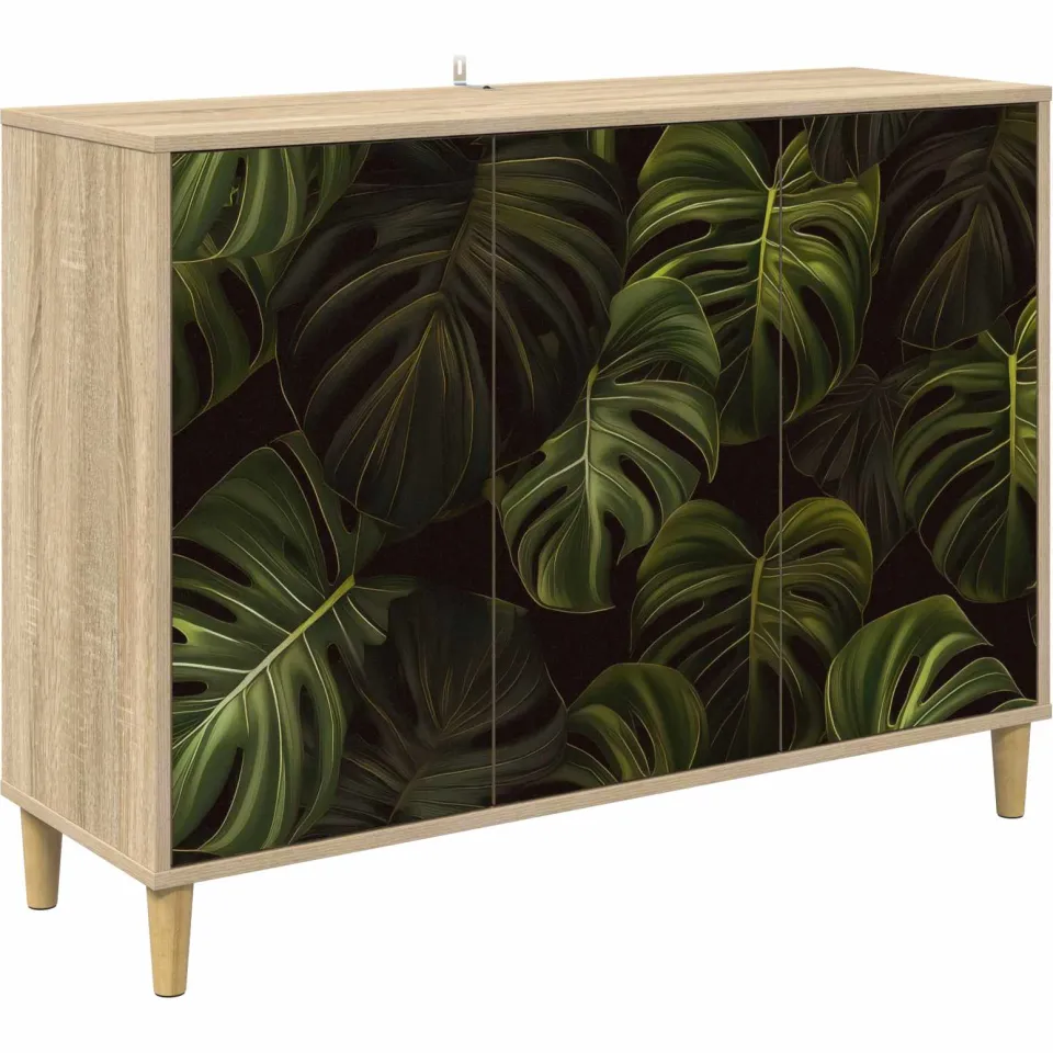 vidaXL Dressoir ELBURG Sonoma 102 x 33 x 75 cm Bewerkt hout bruin, foto 3